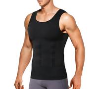 Nebility Men Compression Shirt Vest Tummy Control Shapewear Tank Tops Slimming Body Shaper Seamless Undershirts (UK, Alpha, M, Regular, Regular, Black)