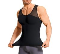 Nebility Mens Compression Vest Slimming Tummy Control Body Shaper Seamless Shapewear Workout Waist Trainer Tank Tops (Black, M)