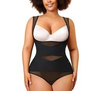 Nebility Plus Size Shapewear Bodysuit for Women Tummy Control Body Shaper Seamless Faja Colombian Waist Trainer Girdle, Black Plus Size, 0X