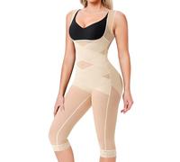 Nebility Shapewear Bodysuit for Women Tummy Control Full Body Shaper Waist Trainer Open Bust Mid-Thigh Seamless Slimming Bodysuit (Beige, M)