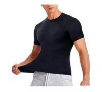Nebility Shapewear Men Compression Shirt Vest Tummy Control Workout Tank Tops Slimming Body Shaper Undershirts (UK, Alpha, 3XL, Regular, Regular, Black)