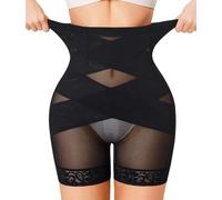 Nebility Shapewear Tummy Control Body Shaper High Waisted Butt Lifting Panties Shapewear Shorts Thigh Slimmer, Black, Medium