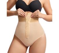 Nebility Thong Shapewear for Women Tummy Control Knickers High Waist Butt Lifter Panties Slimming Shaping Underwear Body Shaper (UK, Alpha, XL, Regular, Regular, Beige)