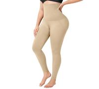Nebility Tummy Control Shapewear for Women Butt Lifting Shapewear Thigh Slimmer High Waisted Body Shaper Girdles, Beige, Large