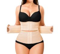 Nebility Waist Trainer for Women Corset Shapewear Tummy Control Segmented Waist Cincher Workout Girdle, Beige, XL