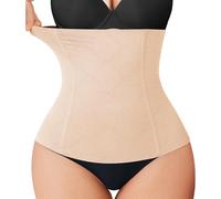 Nebility Womens' Waist Trainer Tummy Control Waist Cincher Slim Body Shaper, Beige Without Hook, Medium