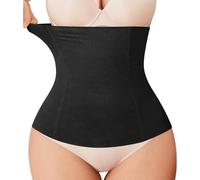 Nebility Womens' Waist Trainer Tummy Control Waist Cincher Slim Body Shaper, Black Without Hook, Large