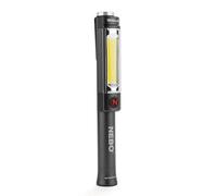 NEBO Big Larry 2 - 500 Lumen Torch with COB Work Light - Pocket Clip Magnetic Base for Hands-Free Lighting - Portable COB LED Dimmable Flashlight - Hazard Light-Red (Steel Grey)