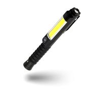 NEBO Big Larry 3 Work Light, 600 Lumen Flashlight with COB Work Light, Pocket Clip Magnetic Base for Hands-Free Lighting, Portable COB LED Dimmable Flashlight, Hazard Light-Red (Black)