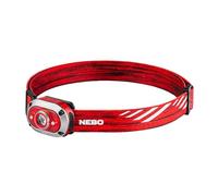 NEBO Mycro 450 - 450 Lumen Rechargeable Head Torch & Cap Light, Red | 450-lumen rechargeable headlamp & head torch, 6 modes incl red/green night vision, hat clip, USB - red