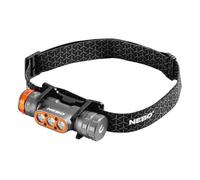 NEBO Transcend 1500 Head Torch - USB-C Rechargeable Headlamp - Camping & Hiking Accessories - Headlight for Outdoor Running & Sports, Steel Grey
