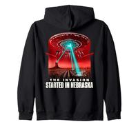 Nebraska Alien Invasion Sci-Fi Thriller Zip Hoodie
