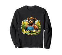 Nebraska Farm Bear Cornfield Country Vibes Sweatshirt