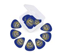 Nebraska Flag print Guitar Picks 12 Pack, Mixed (0.46-0.96mm) with Storage Case for Guitar,ukulele