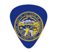 Nebraska Flag Wear-resistant guitar picks, thin, medium, heavy, 12 pieces of guitar picks, suitable for guitar, bass, electric guitar, ukulele,