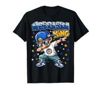 Nebraska King Dabbing Cool Nebraska State Flag for Kids T-Shirt