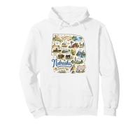 Nebraska, NE, USA, Maps, Icons Pullover Hoodie
