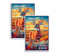 Nebraska State Magnet 4 inch 2 Pack Vinyl for Souvenir Gift Refrigerator Fridge Dishwasher ID 44999