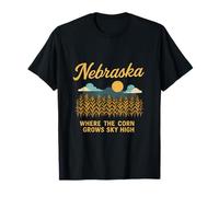 Nebraska Where The Corn Grows Sky High Vintage Script T-Shirt