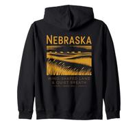 Nebraska Wind-Shaped Land And Quiet Breath Since 1867 Zip Hoodie