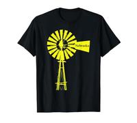 Nebraska Windmill, Vintage, Old Fashioned, Farm Value Graphic T-Shirt, Men, Black, M