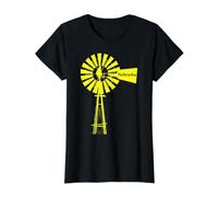 Nebraska Windmill, Vintage, Old Fashioned, Farm Value Graphic T-Shirt, Women, Black, XL