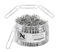 Nebrix 750 Paper Clips Assorted Sizes Small, Medium and Large Paperclips for Paperwork Ideal for Home, School and Office Use (Assorted, Silver)