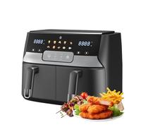 Nebula 1700W Digital Dual Basket Air Fryer - Large Family Size 9L Max Capacity Double with 2 Drawer Design - Roast & Bake - Compact Air Fryers with Stainless Steel Baskets - Airfryer Oven