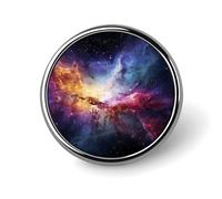 Nebula And Galaxy in The Universe Badges Circle with Button Design, Personalized Picture Pin Brooches, Round Badge Holders for Decorate Hat Shirt Clothing Bag Accessories