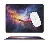 Nebula and Galaxy in The Universe Mouse Pad, 10 X 8 Inch PU Leather Mousepad with Smooth Surface, Square Waterproof Mouse Mat Non-Slip Ultra Thin Desk Pad for Gaming, Office & Home
