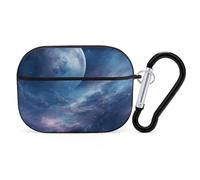 Nebula and Moon AirPod Pro Case, Anti Scratch Hard PC Cover with Keychain, AirPod Pro 2nd/1st Case Accessories for Women Men, Black-Style