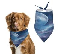 Nebula and Moon Pet Scarf Adjustable Pet Accessories Triangular Scarf Washable Floral Print Puppy Bib Bandana Stylish Comfortable Cat Scarves for Holiday Scarfs