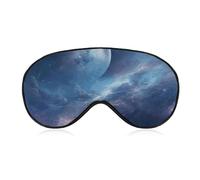 Nebula and Moon Sleep Mask for Women Men, Soft Eye Mask with Adjustable Strap for Sleeping, Light Blocking Travel Blindfold for Nap Comfortable Eye Cover for Home Office