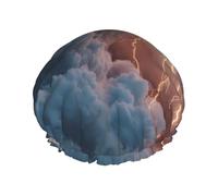 Nebula Blaze Double Layer Shower Cap with Comfort Skin Friendly Design for Hair Protection During Bathing