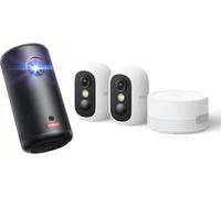 Nebula Capsule 3 Mini Portable Projector 1080p, with eufy Security Camera Outdoor Wireless, eufyCam C35 2 Pack with HomeBase Mini,indoor camera, Magnetic Mount, Colour Night Vision