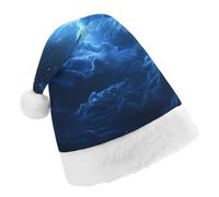 Nebula Cloud Santa Hat Christmas Holiday Party Headwear for Adults Soft Velvet Festive Costume Accessory Child