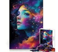 Nebula Face Charming Woman Hard Jigsaw Puzzle for Adults 1000 Pieces Think Toy Peaceful Fun Clean Cut Fine Art Piece (38x26cm)