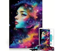 Nebula Face Charming Woman Jigsaw Puzzles for Adults 1000 Pieces Strong Logic Toy Calming Play Clear Edge Artistic Gift (38x26cm)