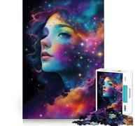 Nebula Face Charming Woman Jigsaw Puzzles for Adults1000 Pieces Focus Brain Toy Relax Time Tight Edge Santa Wish Pick (50x75cm)