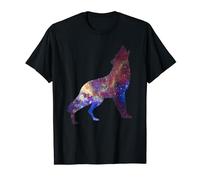 Nebula Galaxies Howling Wolf T-Shirt