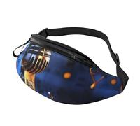 Nebula in Desert Monument Valley Landscape Fanny Pack for Women Men Fashion Waist Pack Adjustable Belt Bag for Workout Running Travelling Casual Waist Bag, Microphone With Music Notes, One Size