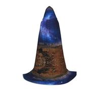 Nebula In Desert Monument Valley Landscape Hooded Cape For Teenagers Witch Vampire Cosplay Party Halloween Christmas Printed Long Cloak
