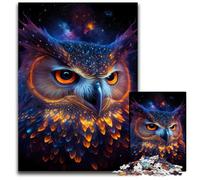 Nebula Owl Adult Jigsaw Puzzles 1000 Pieces Wooden Jigsaw for Holidays, Birthdays, And Family Game Nights 50x75CM/19.68x29.52inch
