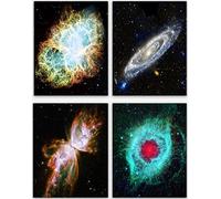 Nebula Posters - Space Posters Set of 4 Hubble Telescope Nebula Space Prints Andromeda Hubble Posters Galaxy Poster / Nebula Gift Galaxy Nebula Decor Kids Artwork Space Picture (11.7 x 16.5 (A3))