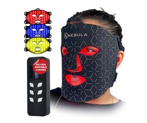 Nebula Red Light Therapy Mask - LED Face Mask for Anti-Aging - Wireless Silicone Light Therapy with 630nm & 850nm Wavelength Infrared Technology Red, Blue, & Yellow Lights - USB-C Powered Device