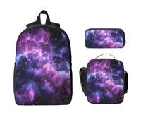 Nebula Star Backpack Set for Girls Boys with Lunch Bag Pencil Case Space 3 Pieces School Bags Insulated Lunchbox Gifts for Women Men