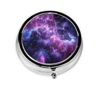 Nebula Star Small Pill Box 3 Compartment Portable Pill Box for Purse Pocket Space Mini Medicine Organiser for Daily Vitamin Fish Oil Storage