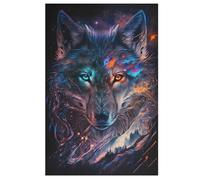 Nebula Wolf 1000 Pieces Wooden Jigsaw Puzzle for Adults Puzzles Brain Exercise Challenge High Difficulty Game for Kids (78×53cm)