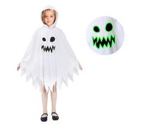 NebulaGlam Ghost Costume for Kids, Halloween Ghost Costume for Kids, Halloween Costume Kids for Cosplay (White)