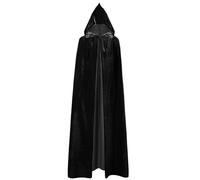 NebulaGlam Halloween Cape with Hood, Devil Costume, Witch Costume, Vampire Cape, Adult Halloween Costume for Men and Women (Black)
